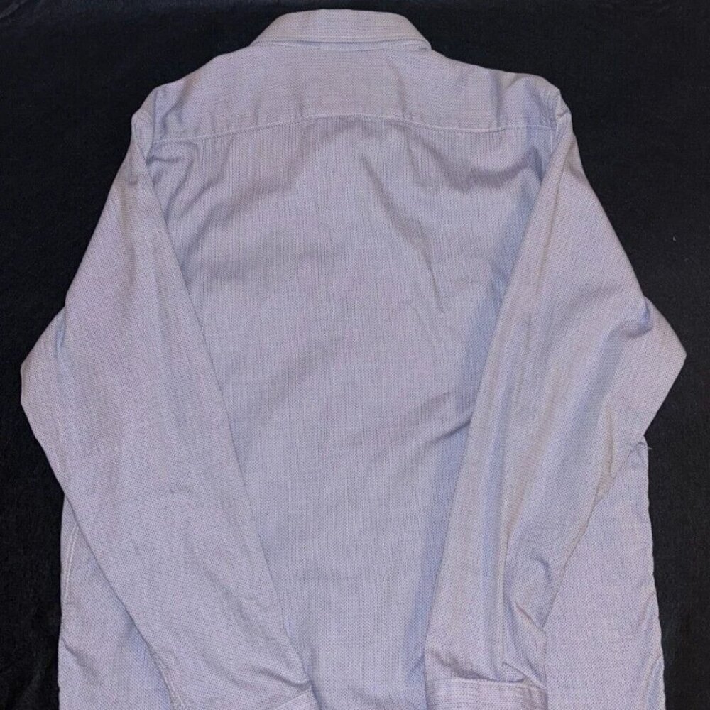 Murano Herringbone Slim Fit XL Mens Blue Dress Shirt Long Sleeve Button Down - Picture 3 of 5